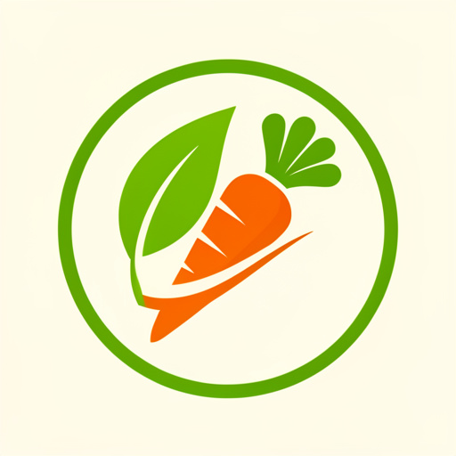 Emblème minimaliste représentant une feuille verte, une carotte orange et une courbe évoquant le mouvement sportif, sur fond uni clair.
